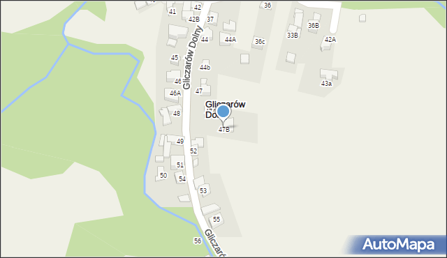 Gliczarów Dolny, Gliczarów Dolny, 47B, mapa Gliczarów Dolny