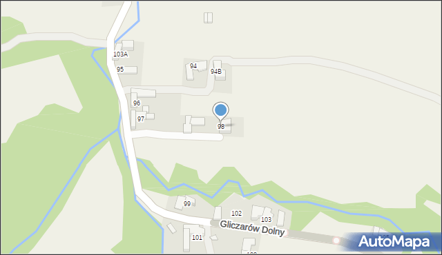 Gliczarów Dolny, Gliczarów Dolny, 98, mapa Gliczarów Dolny