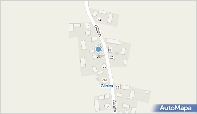 Glinica, Glinica, 19, mapa Glinica