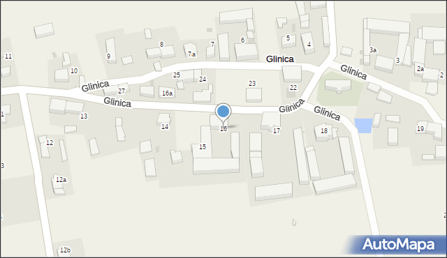 Glinica, Glinica, 16, mapa Glinica