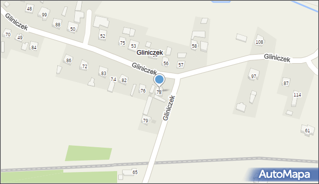 Gliniczek, Gliniczek, 78, mapa Gliniczek