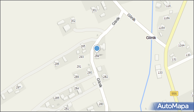 Glinik, Glinik, 294, mapa Glinik