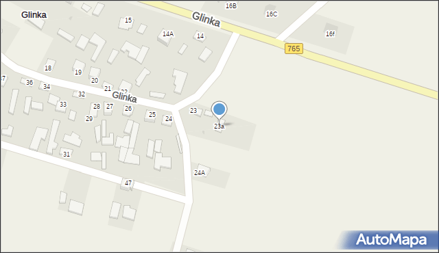 Glinka, Glinka, 23a, mapa Glinka