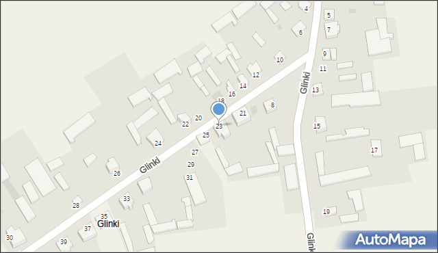 Glinki, Glinki, 23, mapa Glinki