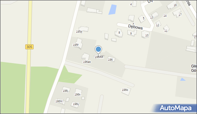 Glinno, Glinno, 196AA, mapa Glinno