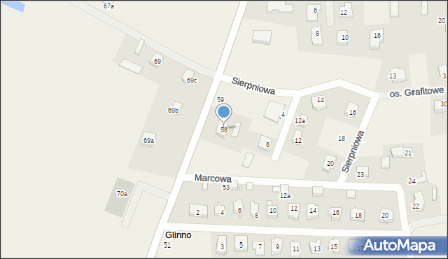 Glinno, Glinno, 58, mapa Glinno