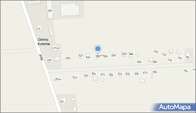 Glinno, Glinno, 56K, mapa Glinno