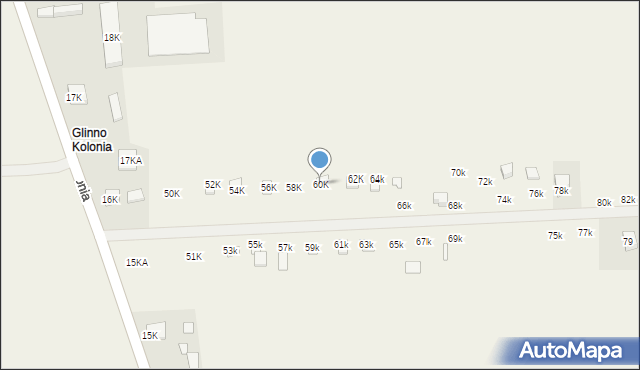 Glinno, Glinno, 60K, mapa Glinno
