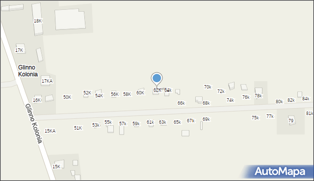 Glinno, Glinno, 62K, mapa Glinno
