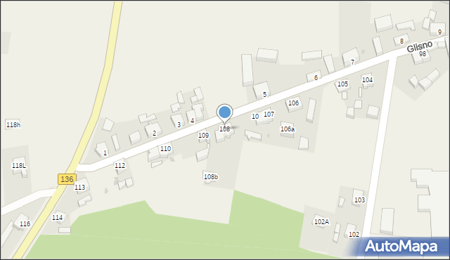 Glisno, Glisno, 108, mapa Glisno