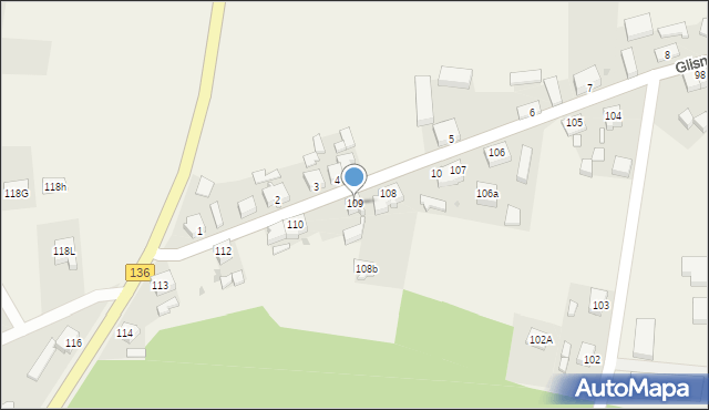 Glisno, Glisno, 109, mapa Glisno