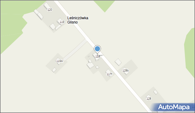 Glisno, Glisno, 118, mapa Glisno