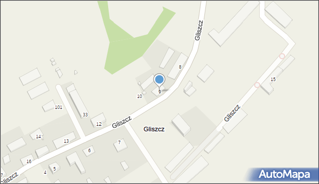 Gliszcz, Gliszcz, 9, mapa Gliszcz