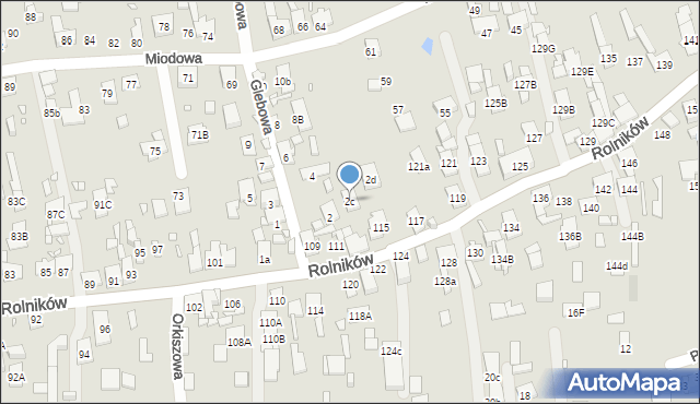 Gliwice, Glebowa, 2c, mapa Gliwic
