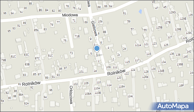 Gliwice, Glebowa, 3, mapa Gliwic