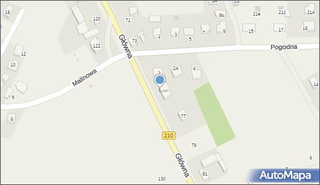 Głobino, Główna, 75, mapa Głobino