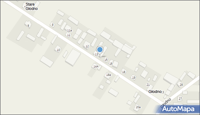 Głodno, Głodno, 14, mapa Głodno