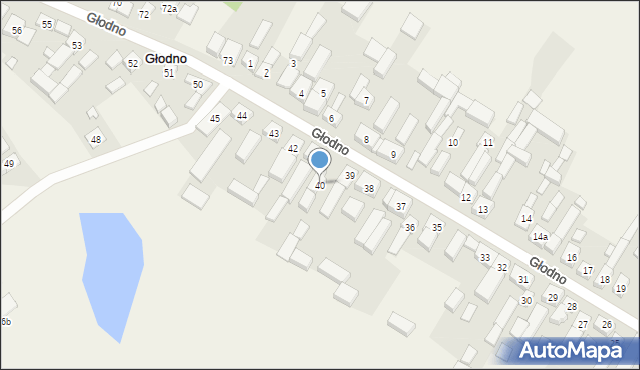 Głodno, Głodno, 40, mapa Głodno
