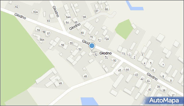 Głodno, Głodno, 52A, mapa Głodno