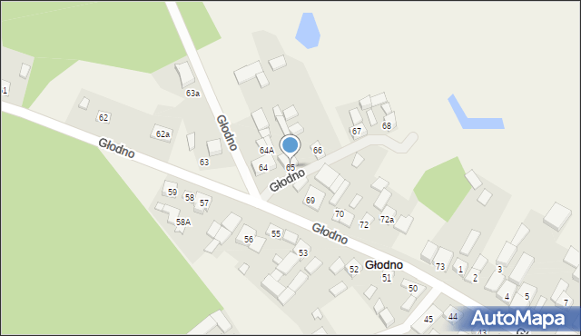 Głodno, Głodno, 65, mapa Głodno