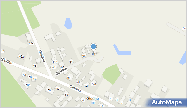 Głodno, Głodno, 68, mapa Głodno