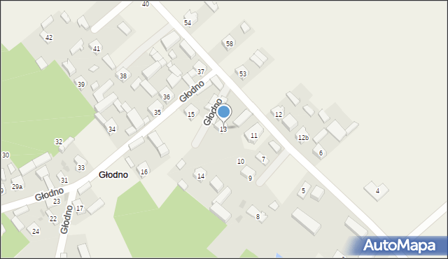 Głodno, Głodno, 13, mapa Głodno