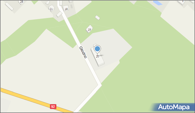 Głodno, Głodno, 20, mapa Głodno