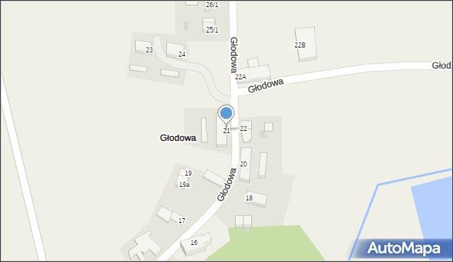 Głodowa, Głodowa, 21, mapa Głodowa