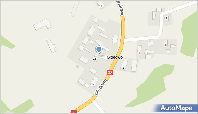 Głodowo, Głodowo, 16a, mapa Głodowo