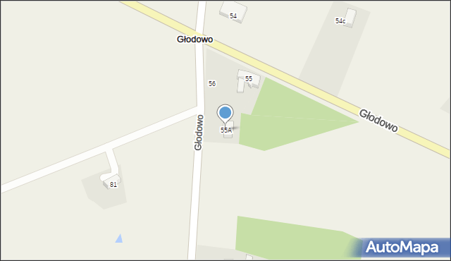 Głodowo, Głodowo, 55A, mapa Głodowo
