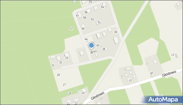 Głodowo, Głodowo, 36, mapa Głodowo