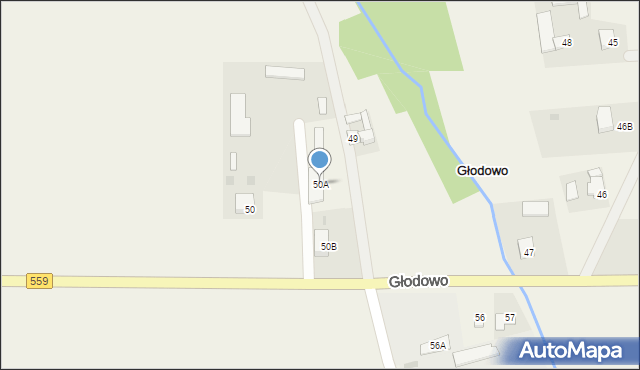 Głodowo, Głodowo, 50A, mapa Głodowo