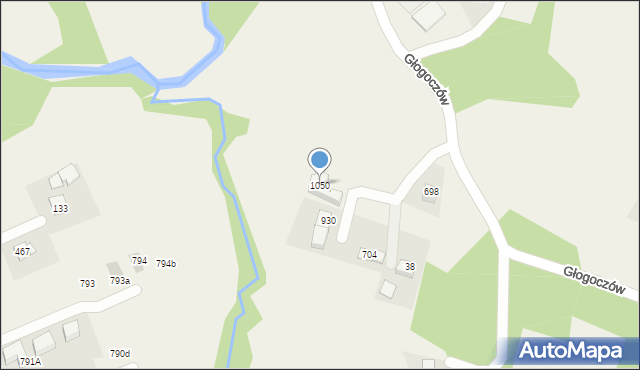 Głogoczów, Głogoczów, 1050, mapa Głogoczów