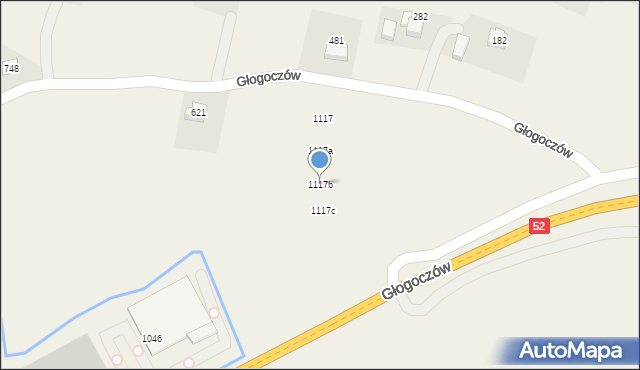 Głogoczów, Głogoczów, 1117b, mapa Głogoczów