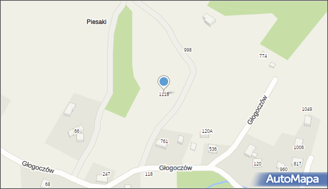 Głogoczów, Głogoczów, 1118, mapa Głogoczów