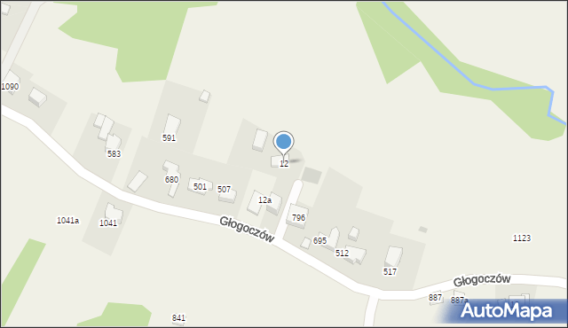 Głogoczów, Głogoczów, 12, mapa Głogoczów