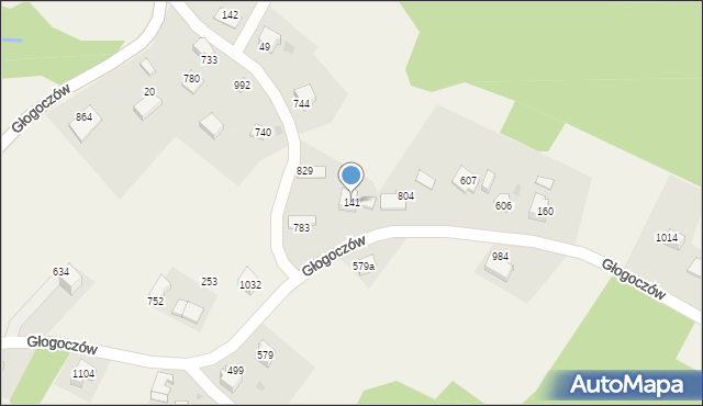 Głogoczów, Głogoczów, 141, mapa Głogoczów