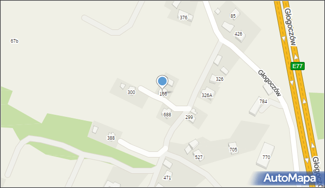 Głogoczów, Głogoczów, 166, mapa Głogoczów