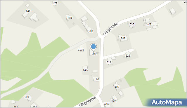 Głogoczów, Głogoczów, 202, mapa Głogoczów
