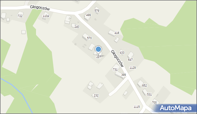 Głogoczów, Głogoczów, 227, mapa Głogoczów