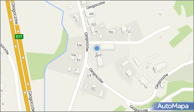 Głogoczów, Głogoczów, 297, mapa Głogoczów