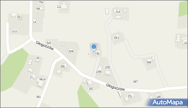 Głogoczów, Głogoczów, 31A, mapa Głogoczów