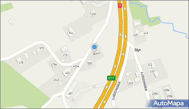 Głogoczów, Głogoczów, 347, mapa Głogoczów