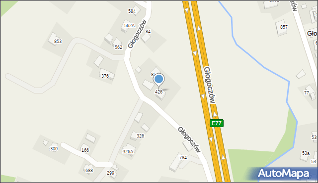 Głogoczów, Głogoczów, 426, mapa Głogoczów