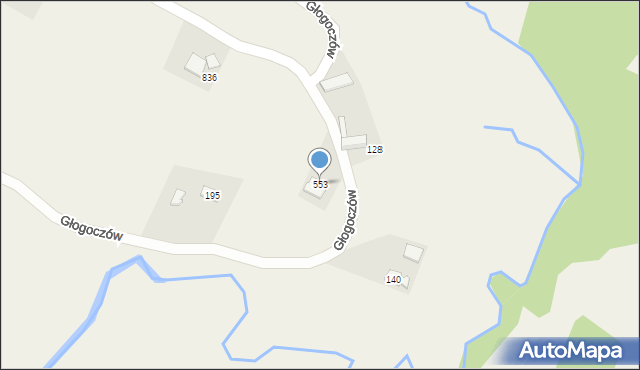 Głogoczów, Głogoczów, 553, mapa Głogoczów