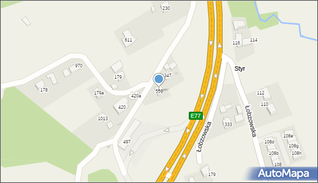 Głogoczów, Głogoczów, 559, mapa Głogoczów