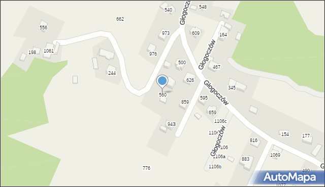 Głogoczów, Głogoczów, 560, mapa Głogoczów