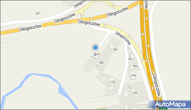 Głogoczów, Głogoczów, 597, mapa Głogoczów