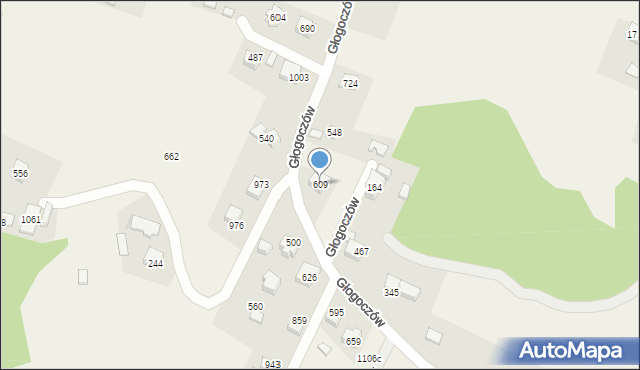 Głogoczów, Głogoczów, 609, mapa Głogoczów