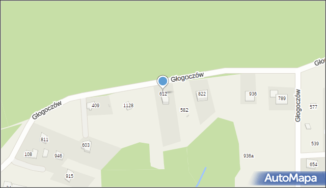 Głogoczów, Głogoczów, 612, mapa Głogoczów